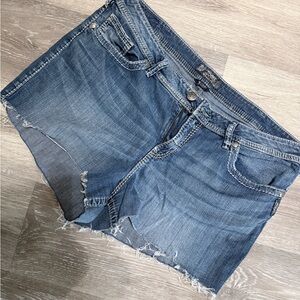 Silver Jeans Blue Distressed Jean Shorts
